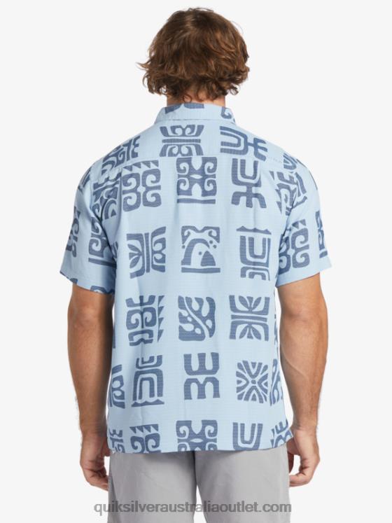 Quiksilver Men Waterman Channel Paddle Short Sleeve Shirt H2N4B457 dusk blue channel paddle