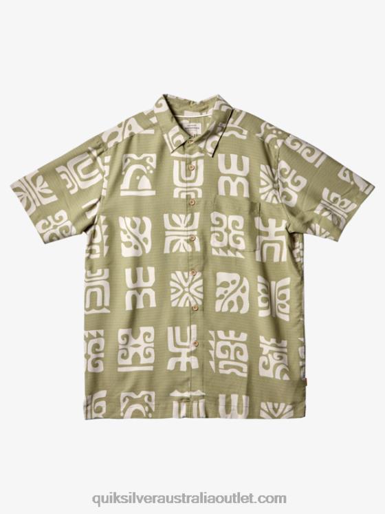 Quiksilver Men Waterman Channel Paddle Short Sleeve Shirt H2N4B458 tea channel paddle