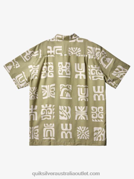 Quiksilver Men Waterman Channel Paddle Short Sleeve Shirt H2N4B458 tea channel paddle