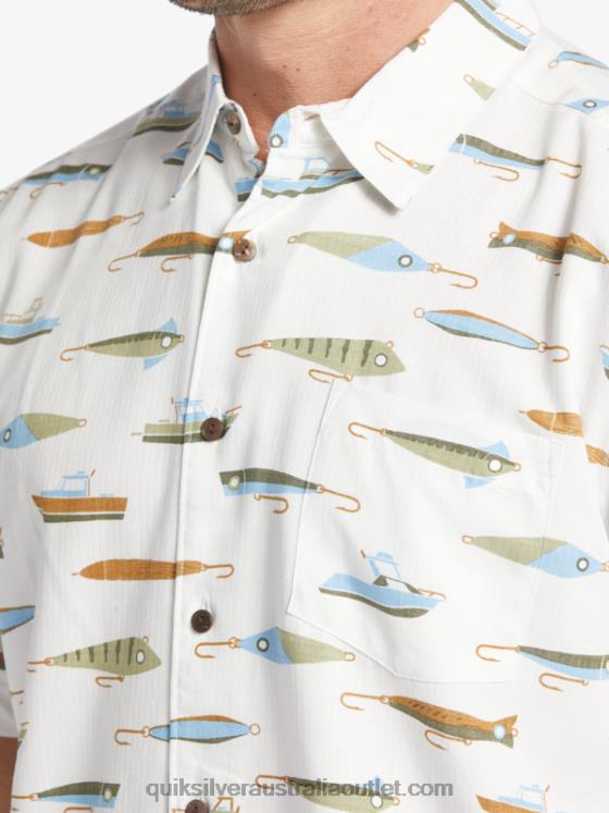 Quiksilver Men Waterman Drag Week Technical Short Sleeve Shirt H2N4B440 tea drag week w