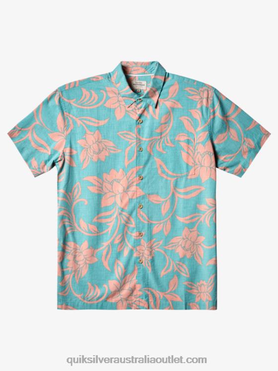 Quiksilver Men Waterman Every Weekend Short Sleeve Shirt H2N4B288 blue turquoise every weekend w