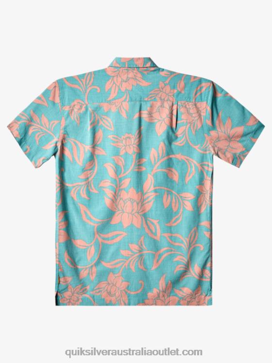 Quiksilver Men Waterman Every Weekend Short Sleeve Shirt H2N4B288 blue turquoise every weekend w