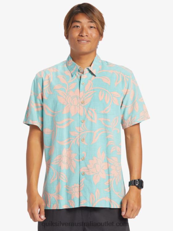 Quiksilver Men Waterman Every Weekend Short Sleeve Shirt H2N4B288 blue turquoise every weekend w