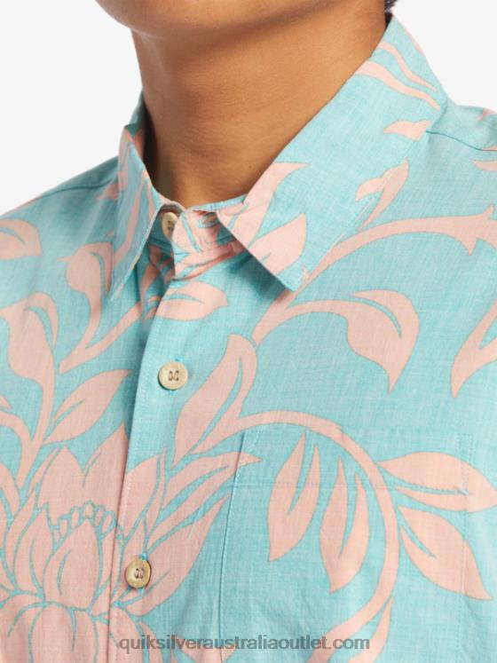 Quiksilver Men Waterman Every Weekend Short Sleeve Shirt H2N4B288 blue turquoise every weekend w