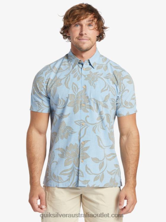 Quiksilver Men Waterman Every Weekend Short Sleeve Shirt H2N4B289 dusk blue every weekend w