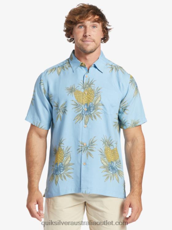 Quiksilver Men Waterman Field Work Short Sleeve Shirt H2N4B448 dusk blue field work