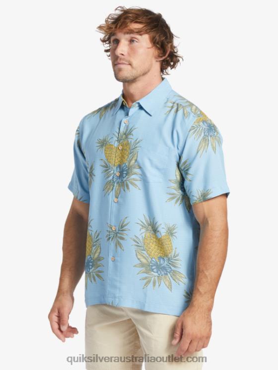 Quiksilver Men Waterman Field Work Short Sleeve Shirt H2N4B448 dusk blue field work