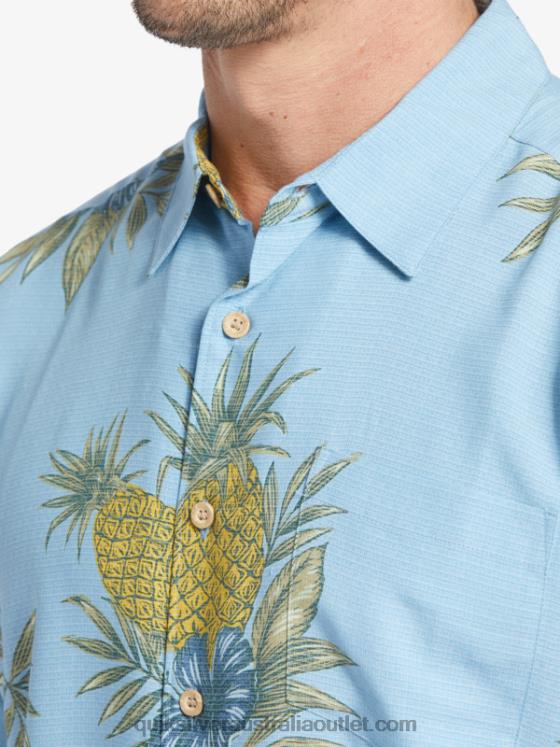 Quiksilver Men Waterman Field Work Short Sleeve Shirt H2N4B448 dusk blue field work