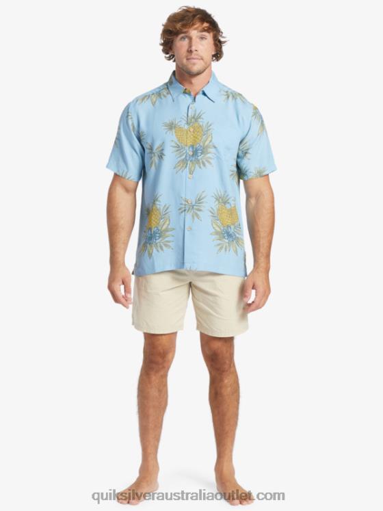 Quiksilver Men Waterman Field Work Short Sleeve Shirt H2N4B448 dusk blue field work