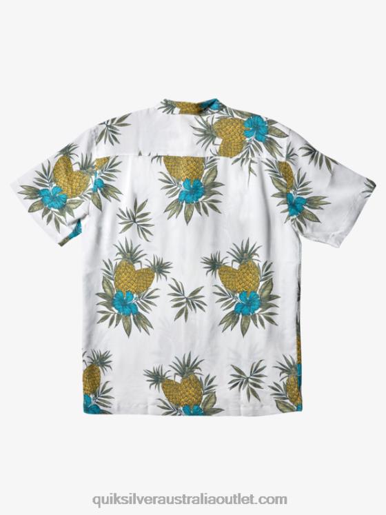 Quiksilver Men Waterman Field Work Short Sleeve Shirt H2N4B450 antique white field work