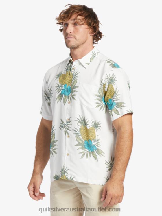 Quiksilver Men Waterman Field Work Short Sleeve Shirt H2N4B450 antique white field work