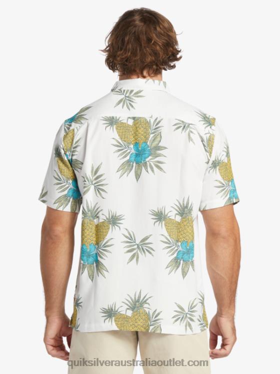 Quiksilver Men Waterman Field Work Short Sleeve Shirt H2N4B450 antique white field work