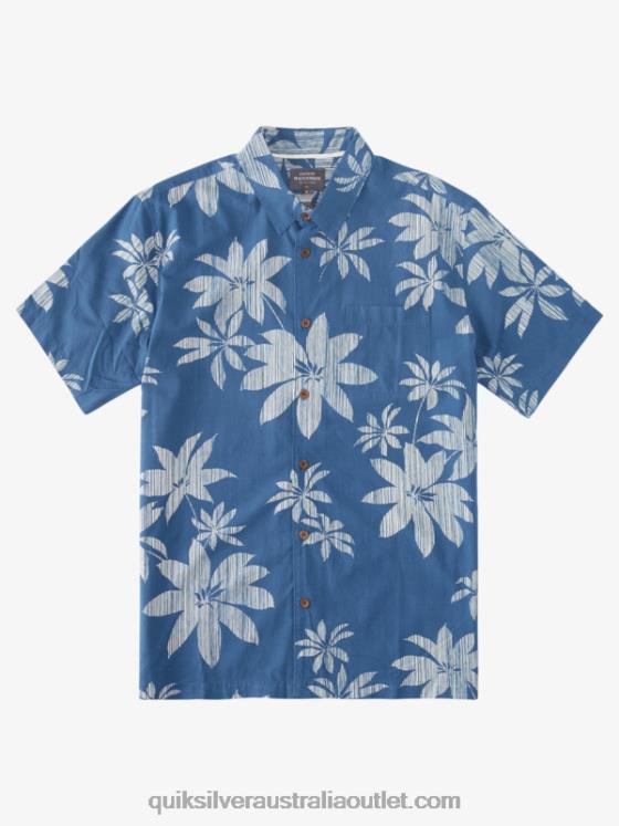 Quiksilver Men Waterman Hot Nights Short Sleeve Shirt H2N4B1488 ensign blue hot nights