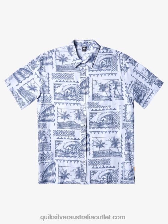 Quiksilver Men Waterman Kailua Cruiser Technical Short Sleeve UPF 50 Surf Shirt H2N4B156 gray blue kailua