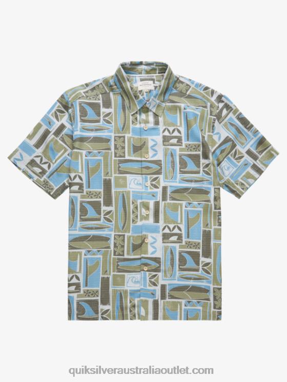 Quiksilver Men Waterman Kapua Short Sleeve Shirt H2N4B1890 dusty olivekapua