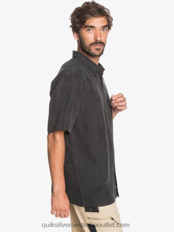 Quiksilver Men Waterman Kelpies Bay Short Sleeve Shirt H2N4B1357 black
