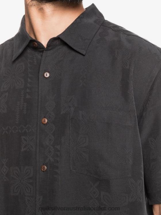 Quiksilver Men Waterman Kelpies Bay Short Sleeve Shirt H2N4B1357 black