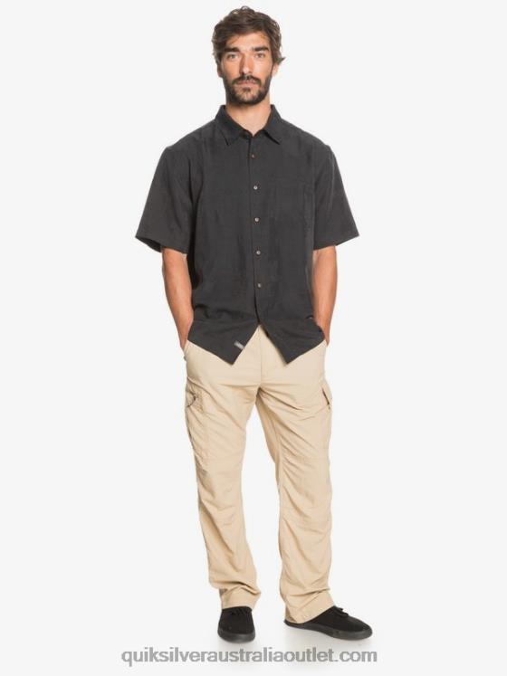 Quiksilver Men Waterman Kelpies Bay Short Sleeve Shirt H2N4B1357 black