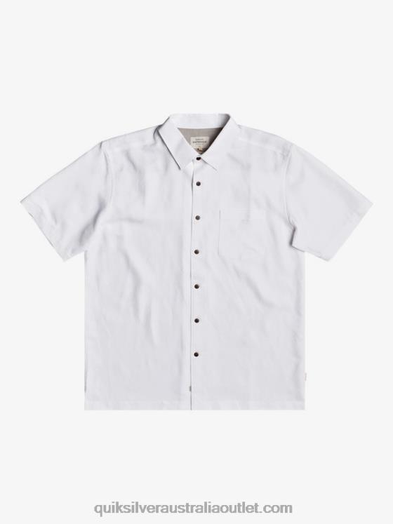 Quiksilver Men Waterman Kelpies Bay Short Sleeve Shirt H2N4B1358 white