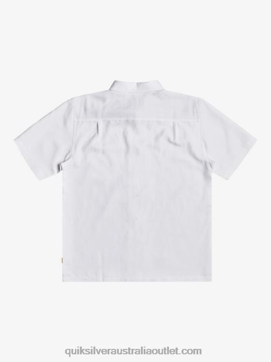 Quiksilver Men Waterman Kelpies Bay Short Sleeve Shirt H2N4B1358 white