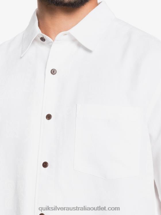 Quiksilver Men Waterman Kelpies Bay Short Sleeve Shirt H2N4B1358 white