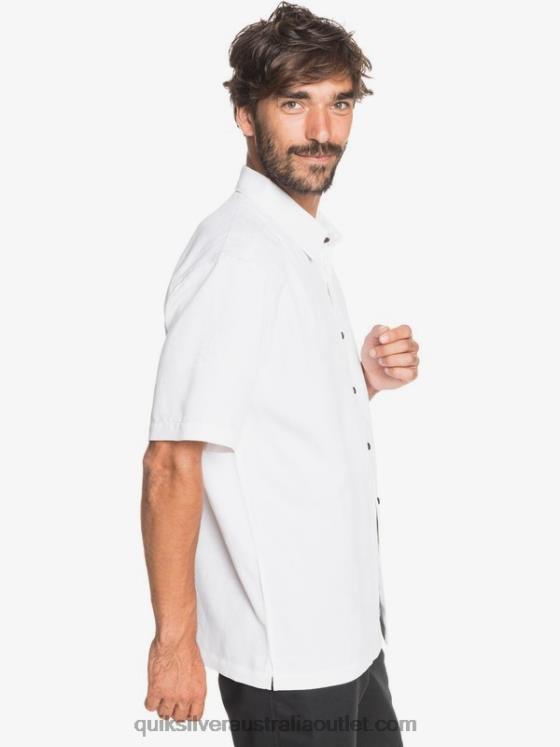 Quiksilver Men Waterman Kelpies Bay Short Sleeve Shirt H2N4B1358 white