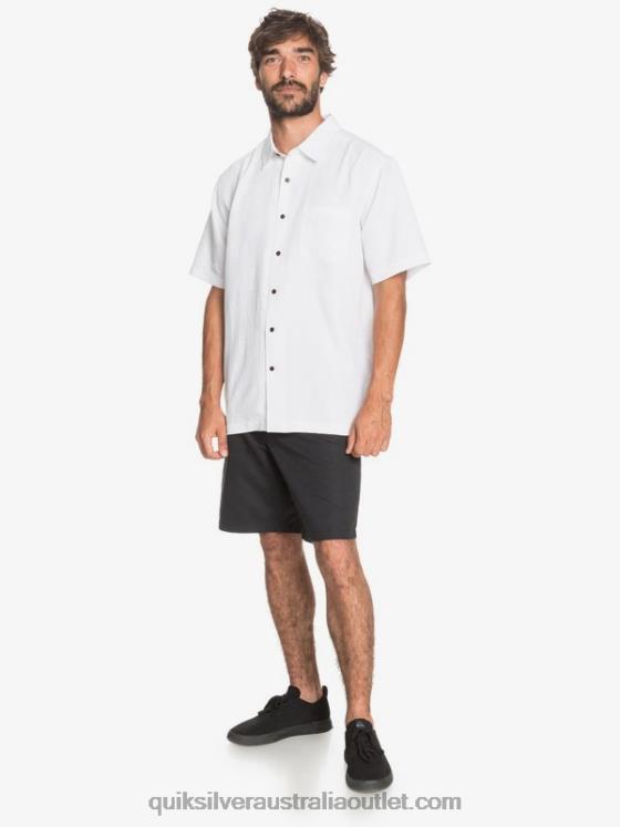 Quiksilver Men Waterman Kelpies Bay Short Sleeve Shirt H2N4B1358 white