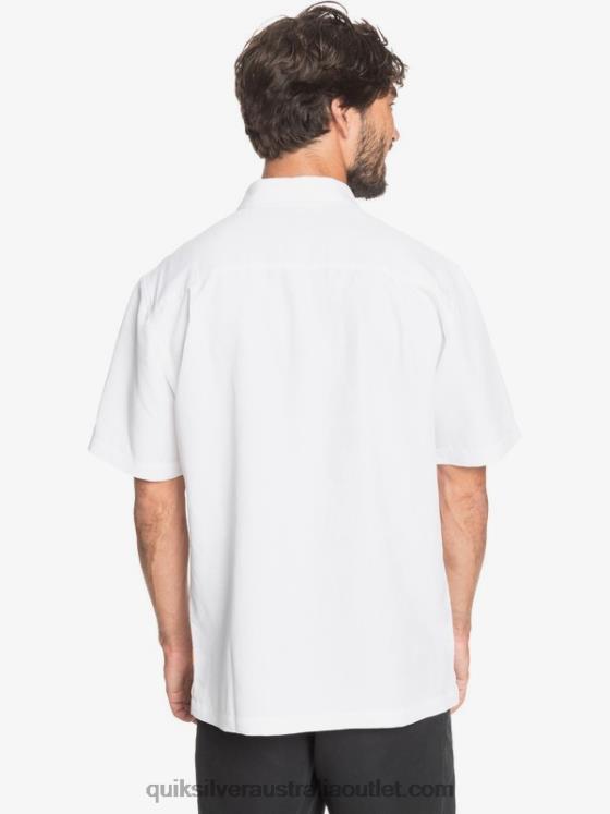 Quiksilver Men Waterman Kelpies Bay Short Sleeve Shirt H2N4B1358 white