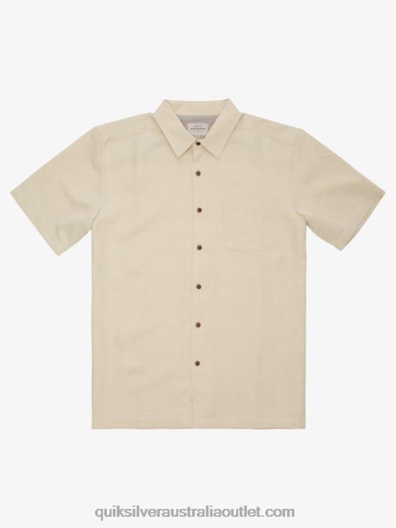 Quiksilver Men Waterman Kelpies Bay Short Sleeve Shirt H2N4B1359 brown rice