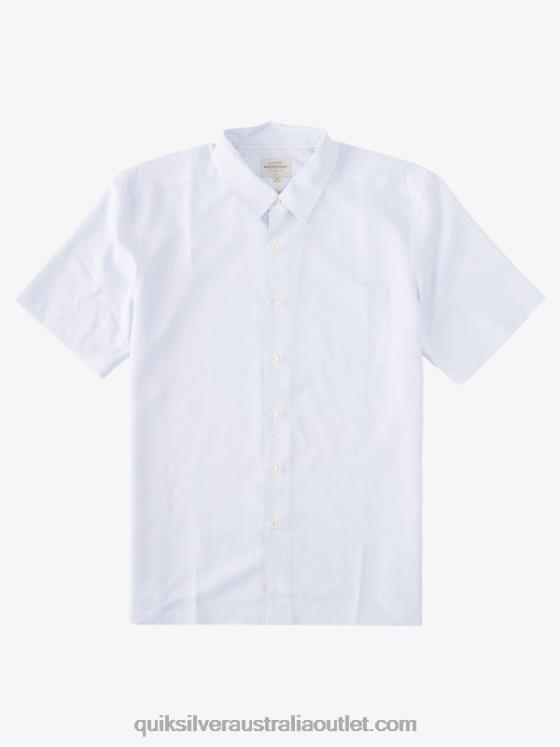 Quiksilver Men Waterman Kings Cliff Short Sleeve Shirt H2N4B281 white kings cliff