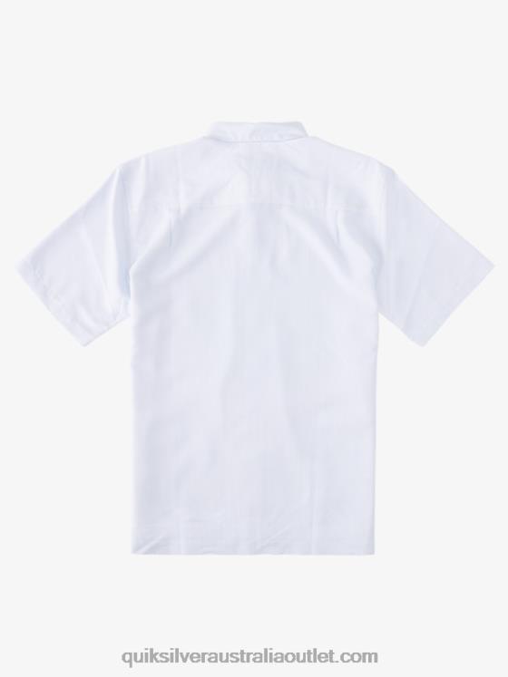 Quiksilver Men Waterman Kings Cliff Short Sleeve Shirt H2N4B281 white kings cliff