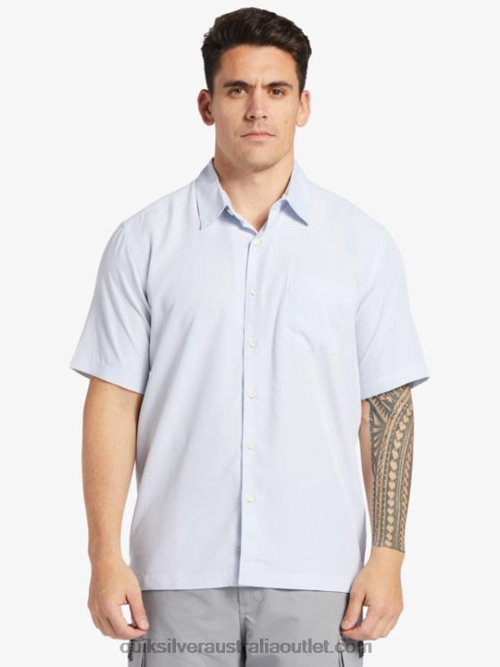 Quiksilver Men Waterman Kings Cliff Short Sleeve Shirt H2N4B281 white kings cliff