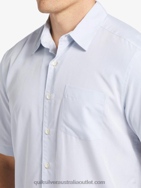 Quiksilver Men Waterman Kings Cliff Short Sleeve Shirt H2N4B281 white kings cliff