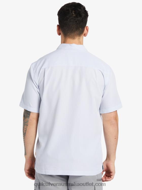 Quiksilver Men Waterman Kings Cliff Short Sleeve Shirt H2N4B281 white kings cliff