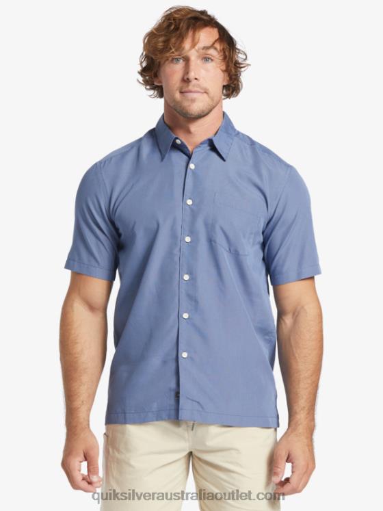 Quiksilver Men Waterman Kings Cliff Short Sleeve Shirt H2N4B282 ensign blue kings cliff