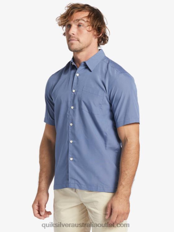 Quiksilver Men Waterman Kings Cliff Short Sleeve Shirt H2N4B282 ensign blue kings cliff