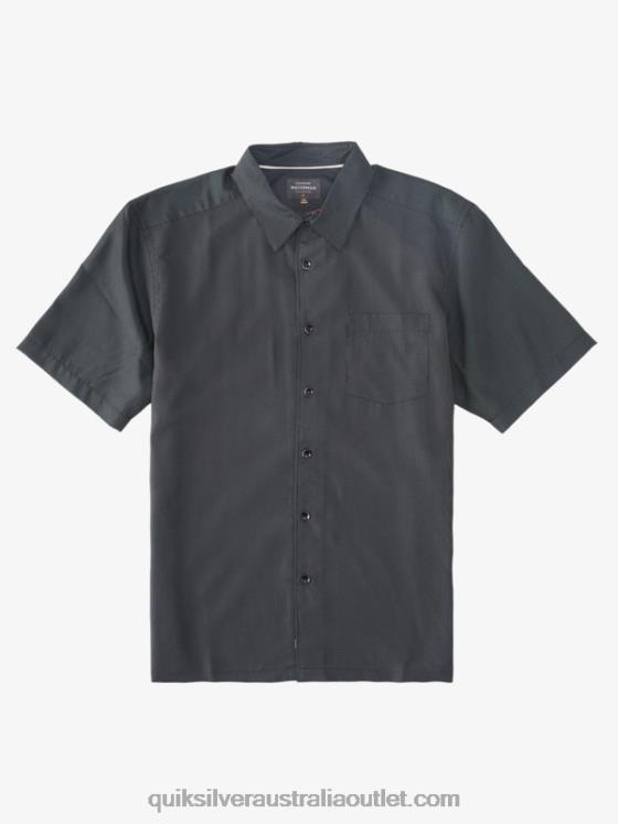 Quiksilver Men Waterman Kings Cliff Short Sleeve Shirt H2N4B283 black kings cliff