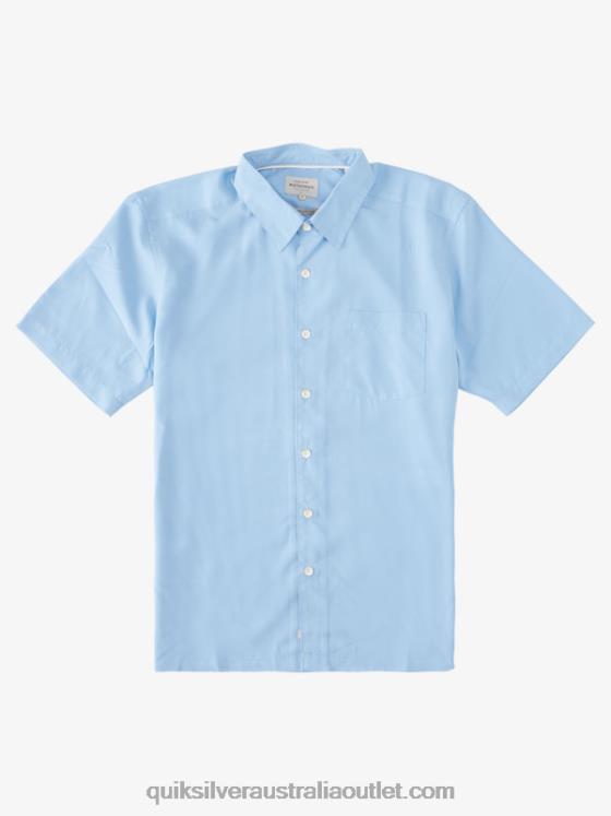 Quiksilver Men Waterman Kings Cliff Short Sleeve Shirt H2N4B285 dusk blue kings cliff