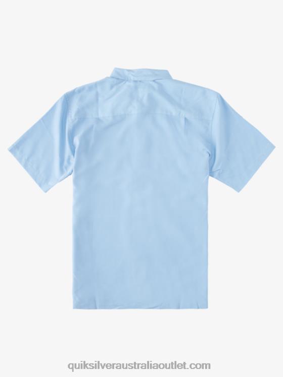 Quiksilver Men Waterman Kings Cliff Short Sleeve Shirt H2N4B285 dusk blue kings cliff