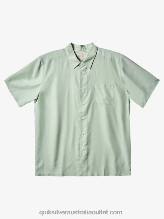 Quiksilver Men Waterman Kings Cliff Short Sleeve Shirt H2N4B286 subtle green kingscliff