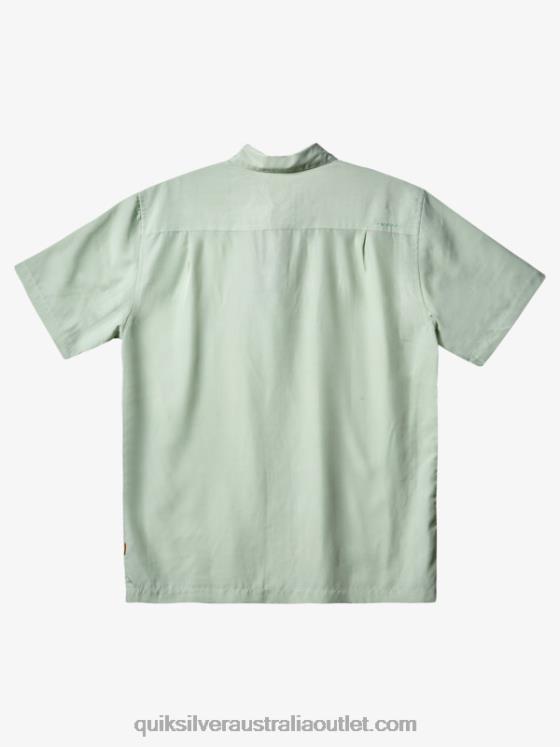 Quiksilver Men Waterman Kings Cliff Short Sleeve Shirt H2N4B286 subtle green kingscliff
