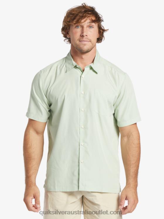 Quiksilver Men Waterman Kings Cliff Short Sleeve Shirt H2N4B286 subtle green kingscliff