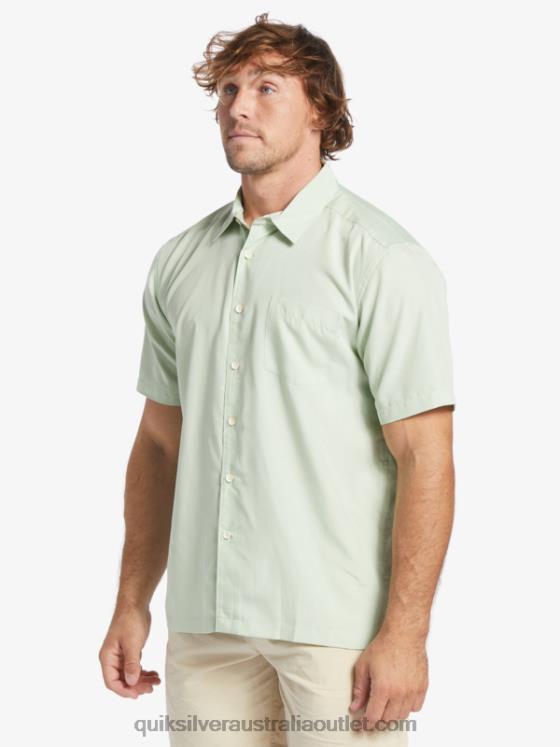 Quiksilver Men Waterman Kings Cliff Short Sleeve Shirt H2N4B286 subtle green kingscliff