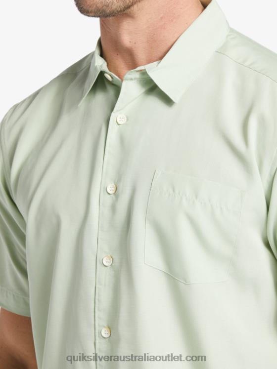 Quiksilver Men Waterman Kings Cliff Short Sleeve Shirt H2N4B286 subtle green kingscliff