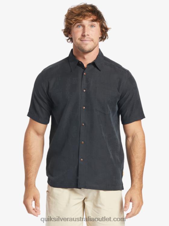 Quiksilver Men Waterman Manele Bay Short Sleeve Shirt H2N4B798 black