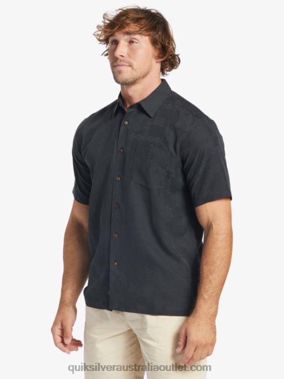 Quiksilver Men Waterman Manele Bay Short Sleeve Shirt H2N4B798 black