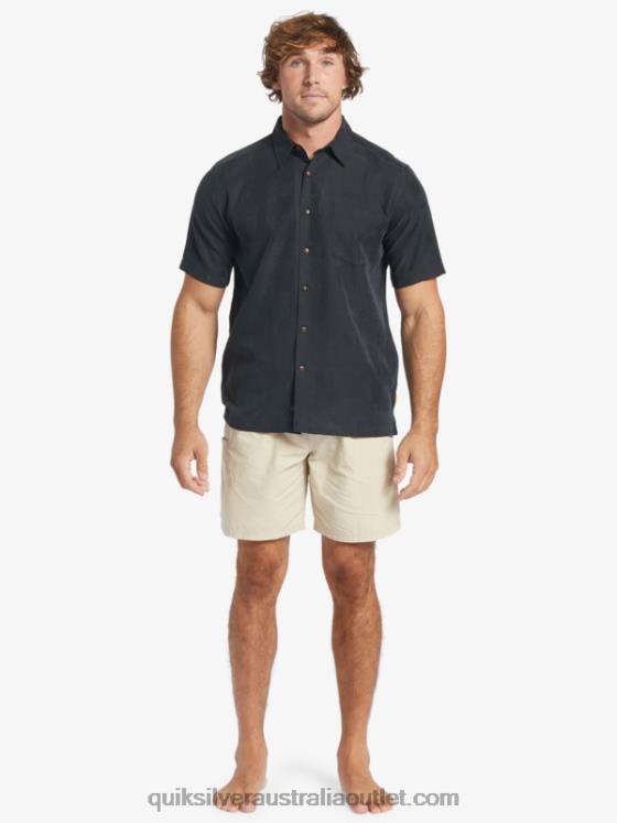 Quiksilver Men Waterman Manele Bay Short Sleeve Shirt H2N4B798 black
