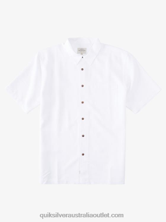 Quiksilver Men Waterman Manele Bay Short Sleeve Shirt H2N4B799 white