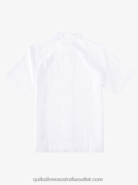 Quiksilver Men Waterman Manele Bay Short Sleeve Shirt H2N4B799 white