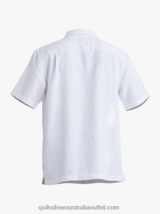 Quiksilver Men Waterman Manele Bay Short Sleeve Shirt H2N4B799 white